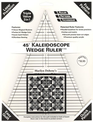 45 Degree Kaleidoscope Wedge Ruler with instruction board